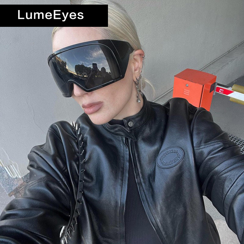 Ultra-Large Tech-Punk Sports Face Mask Goggles – Y2K-Inspired, Trend-Setting All-in-One Protective Eyewear