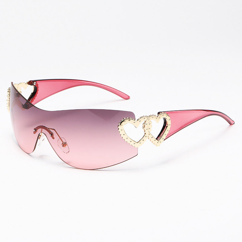 Heart-Shaped Frameless Sunglasses – Trendy, Fashion-Forward, Influencer-Inspired Y2K Shades
