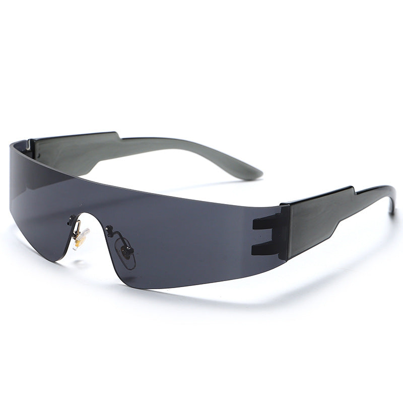 Tech-Inspired One-Piece Sports Sunglasses – Splash-Proof Punk Style Cycling Goggles for Men & Women