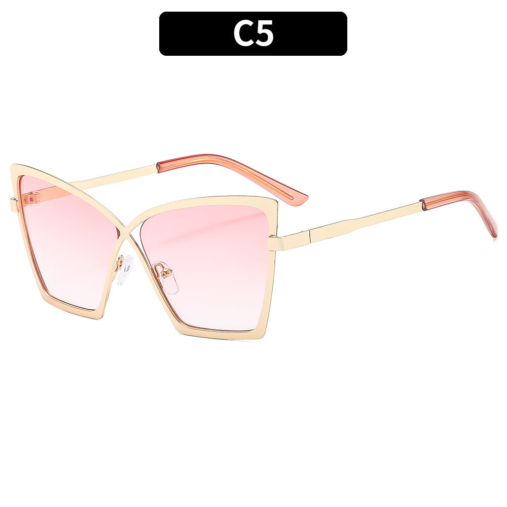 Oversized Metal Blue-Light Blocking Glasses – Trendy Vintage Eyewear Inspired by Street Style