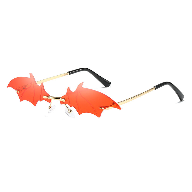 Personalized Bat Sunglasses – Unisex Glitter Street Style Shades – Trendy Halloween Fashion Accessory