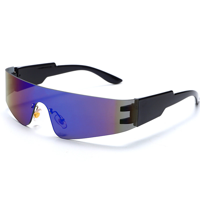 Tech-Inspired One-Piece Sports Sunglasses – Splash-Proof Punk Style Cycling Goggles for Men & Women