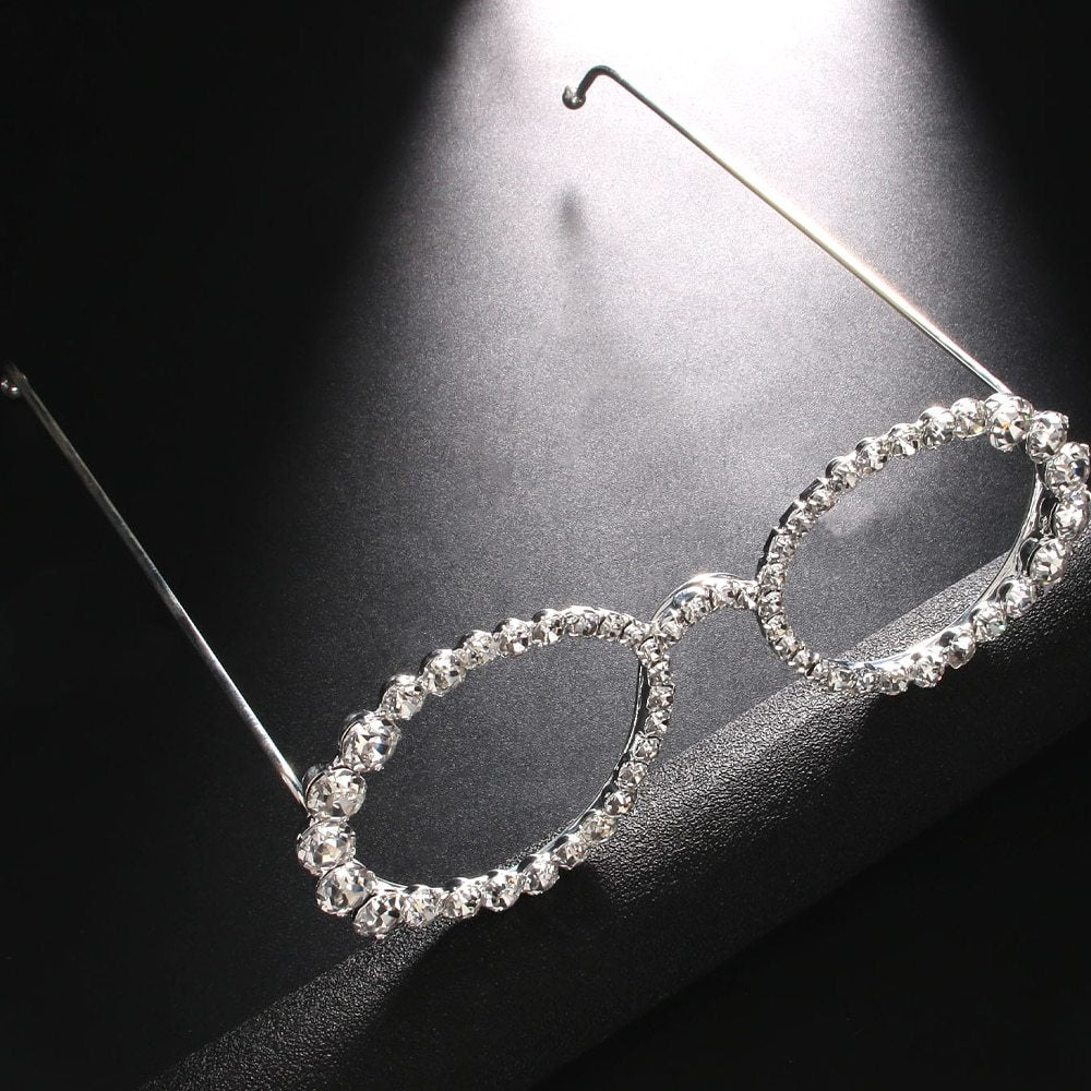 Rhinestone Hoop Eyeglass Frames – Trendy Summer Statement Accessory for Women