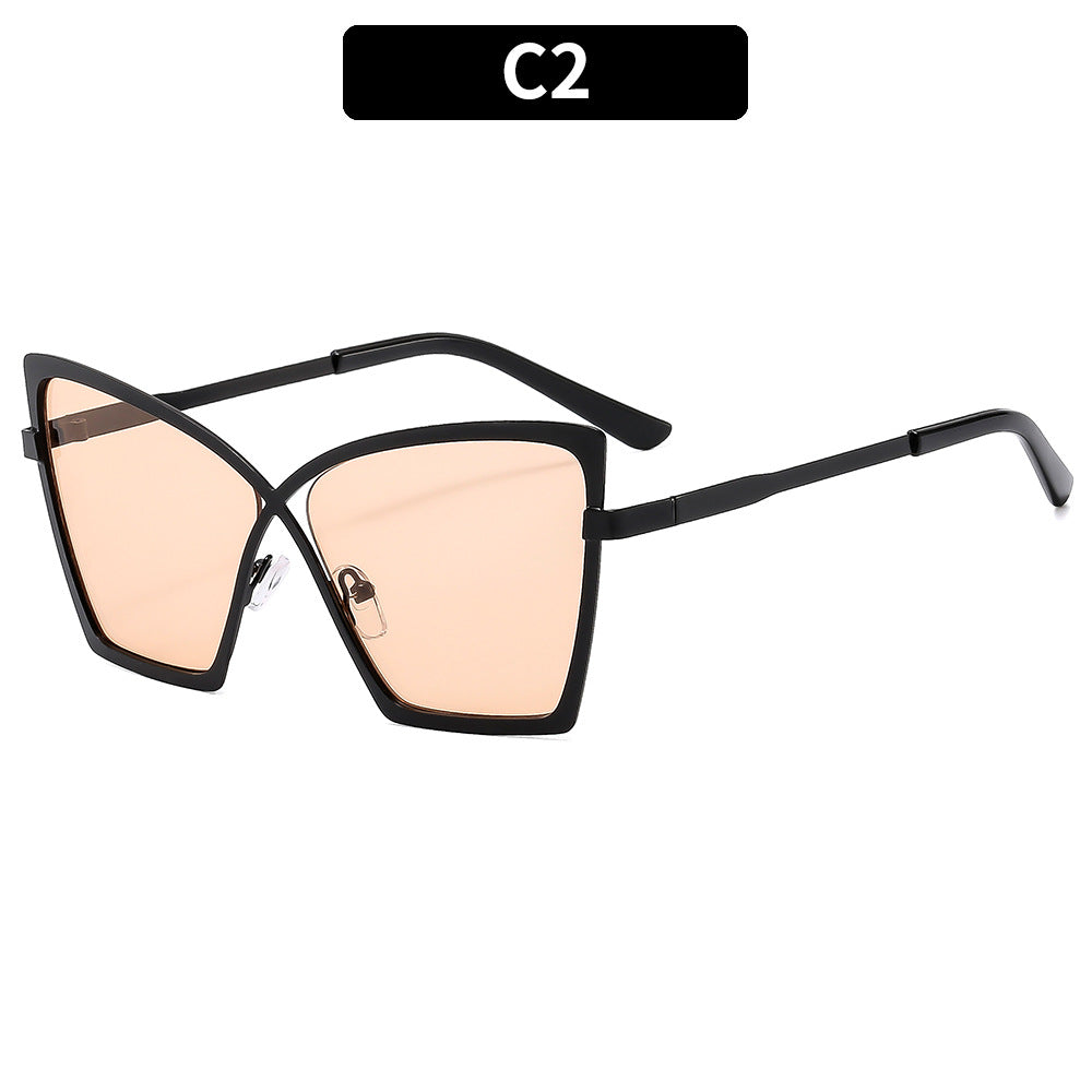 Oversized Metal Blue-Light Blocking Glasses – Trendy Vintage Eyewear Inspired by Street Style