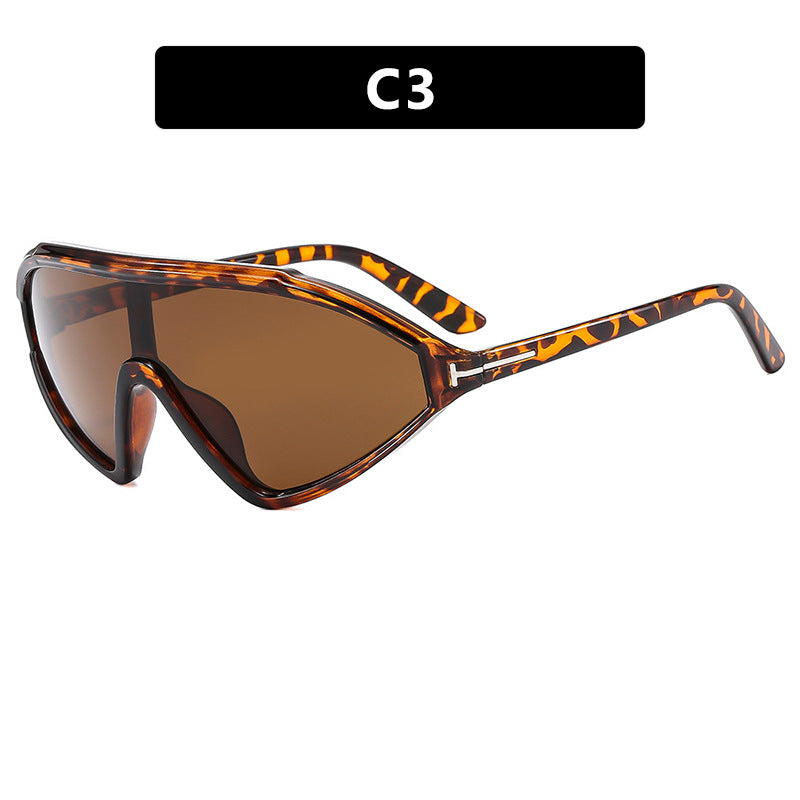 T-Shaped Asymmetric Split-Frame Sunglasses – Trendy Retro Runway Style