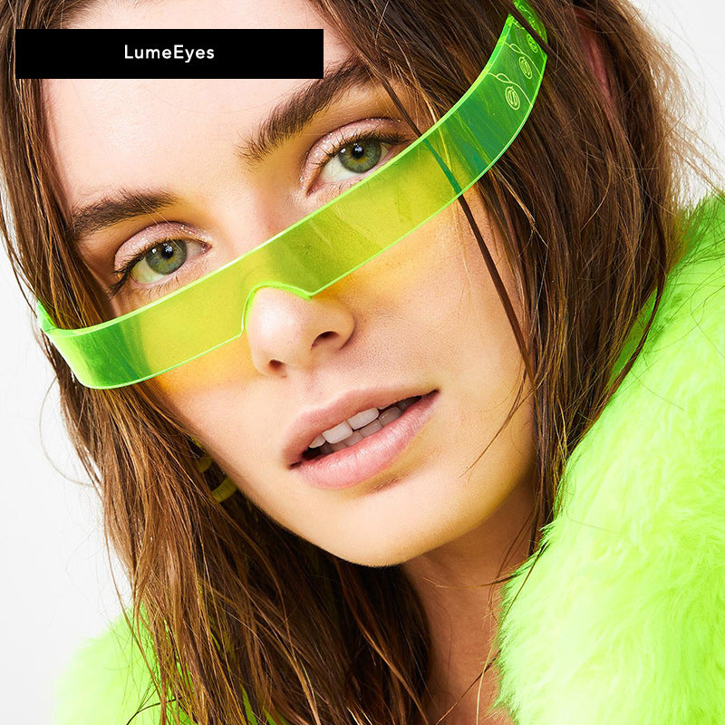 Futuristic Sci-Fi Punk Sunglasses – Frameless Jelly Color Shades for Street Style & Trendy Fashion
