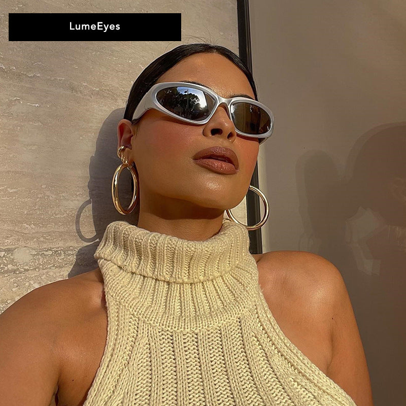 Steampunk Sunglasses for Men & Women – Mirrored Sport Goggles with Colorful Tinted Lenses, Punk Fashion Eyewear