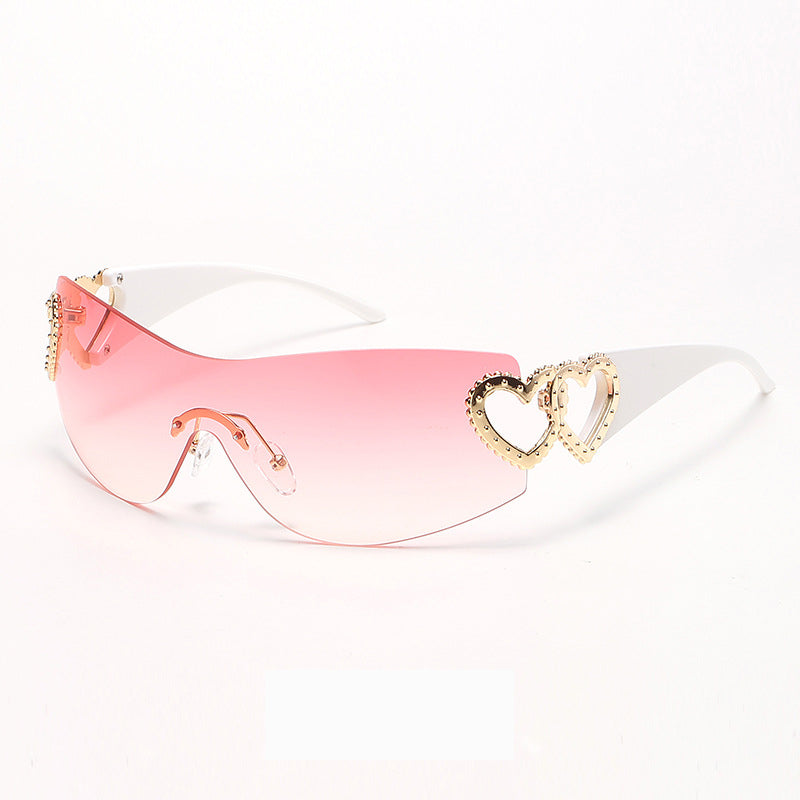 Heart-Shaped Frameless Sunglasses – Trendy, Fashion-Forward, Influencer-Inspired Y2K Shades