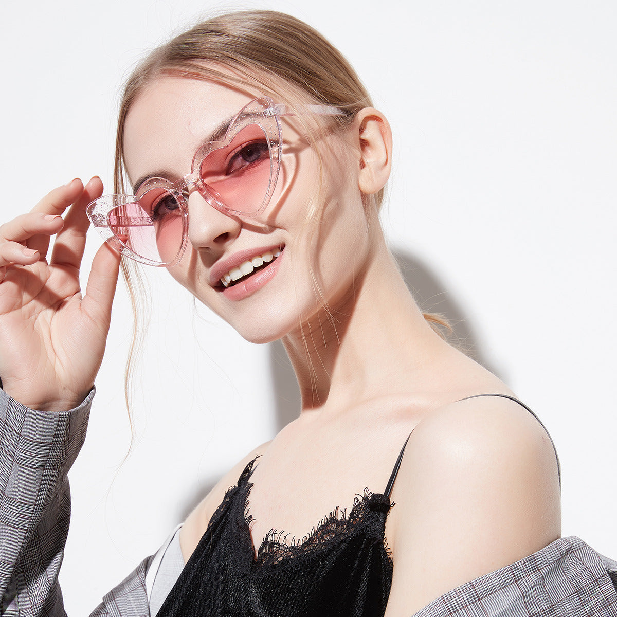 Oversized Pink Heart Sunglasses – Stylish Heart-Shaped Glasses for Women – Available with Prescription Lenses