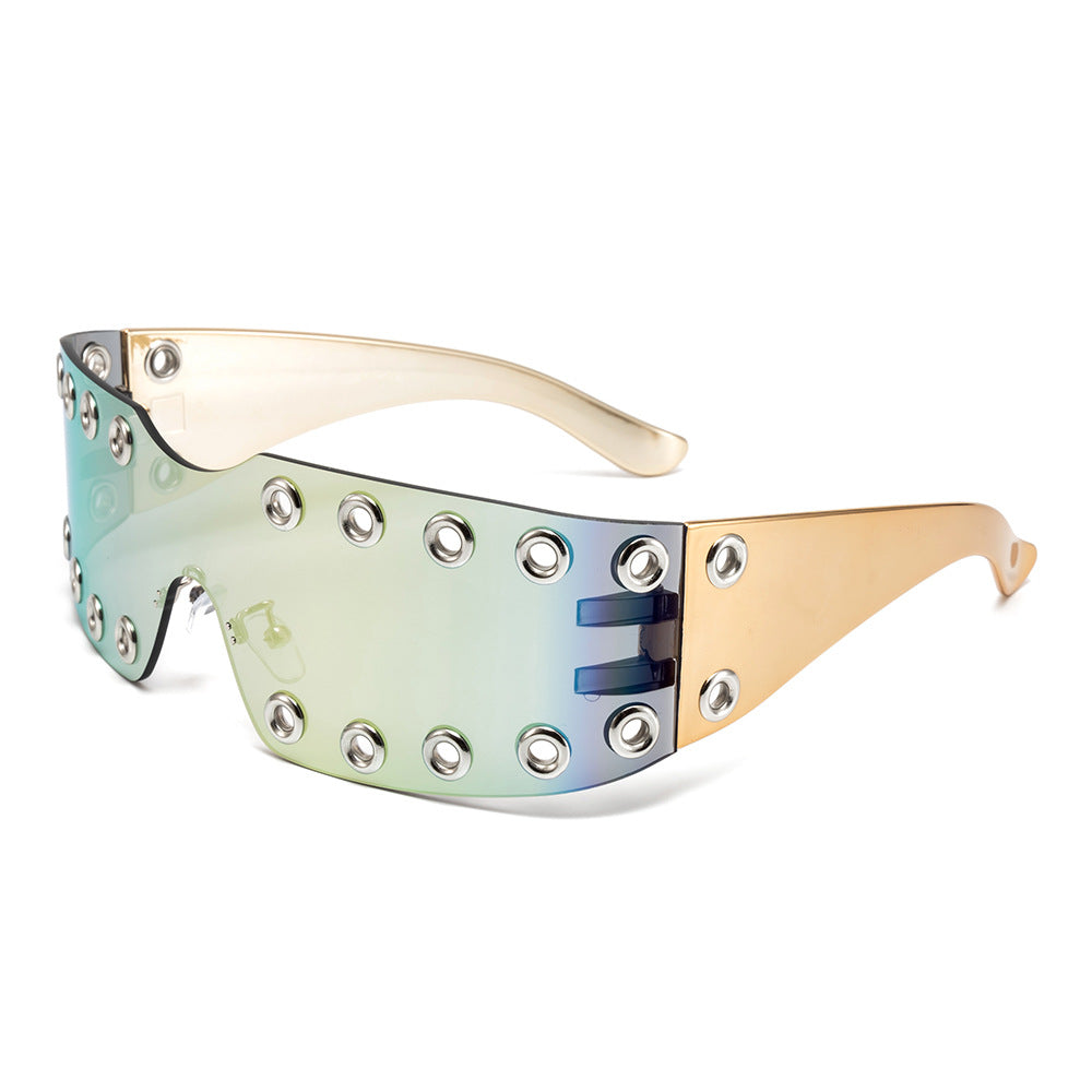 Cyberpunk Full-Coverage Oversized Sunglasses – Unisex Futuristic Party Shades, European & American Fashion Style