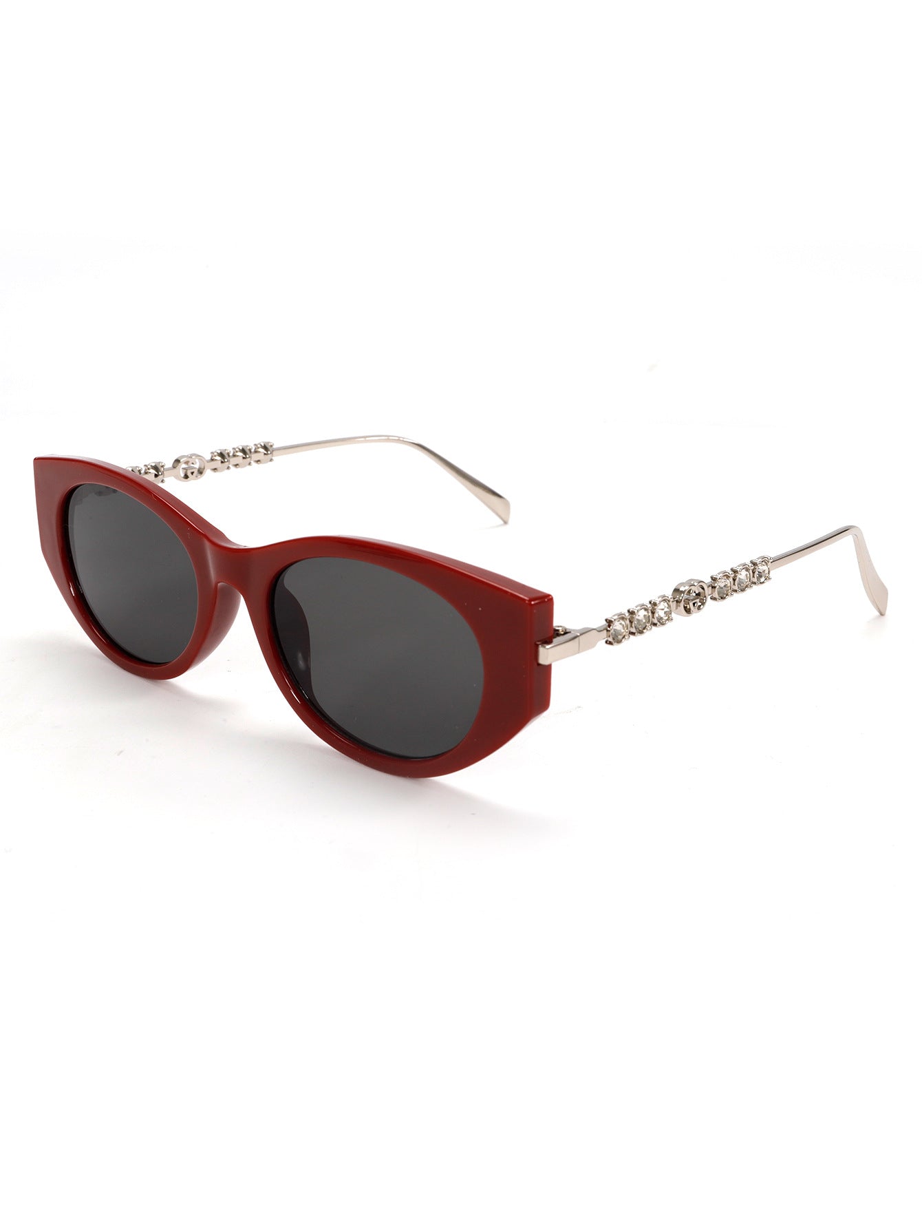 Retro Cat-Eye Sunglasses with Chain Design – Small Frame Fashion Shades for Women