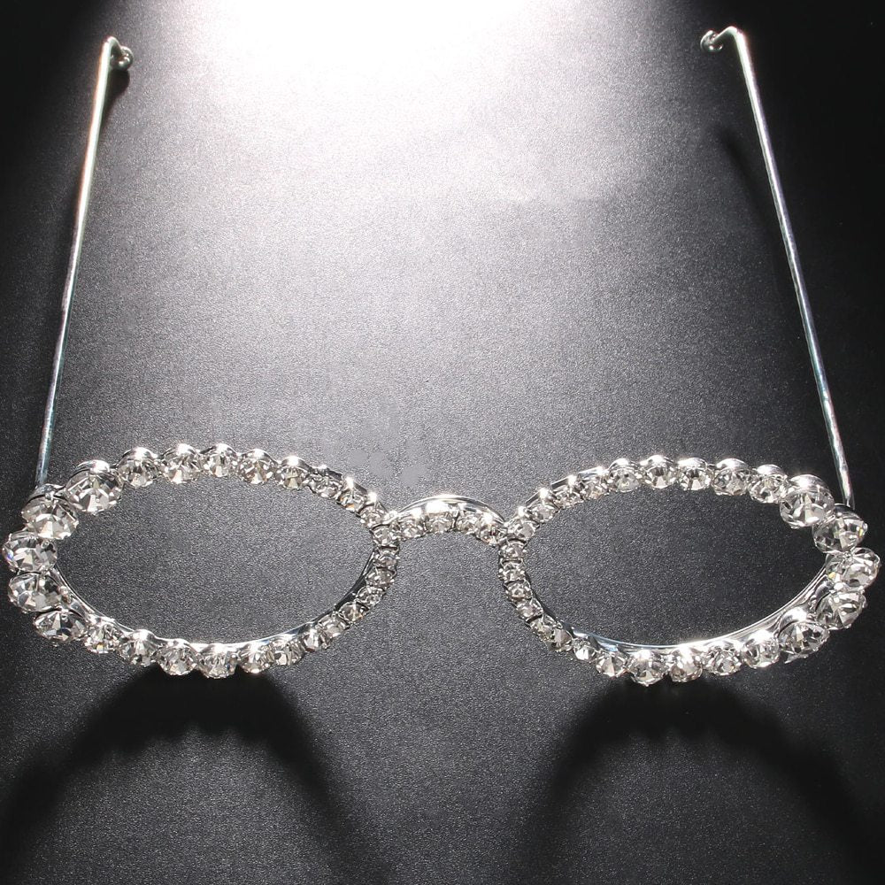 Rhinestone Hoop Eyeglass Frames – Trendy Summer Statement Accessory for Women