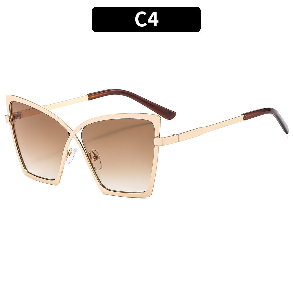 Oversized Metal Blue-Light Blocking Glasses – Trendy Vintage Eyewear Inspired by Street Style