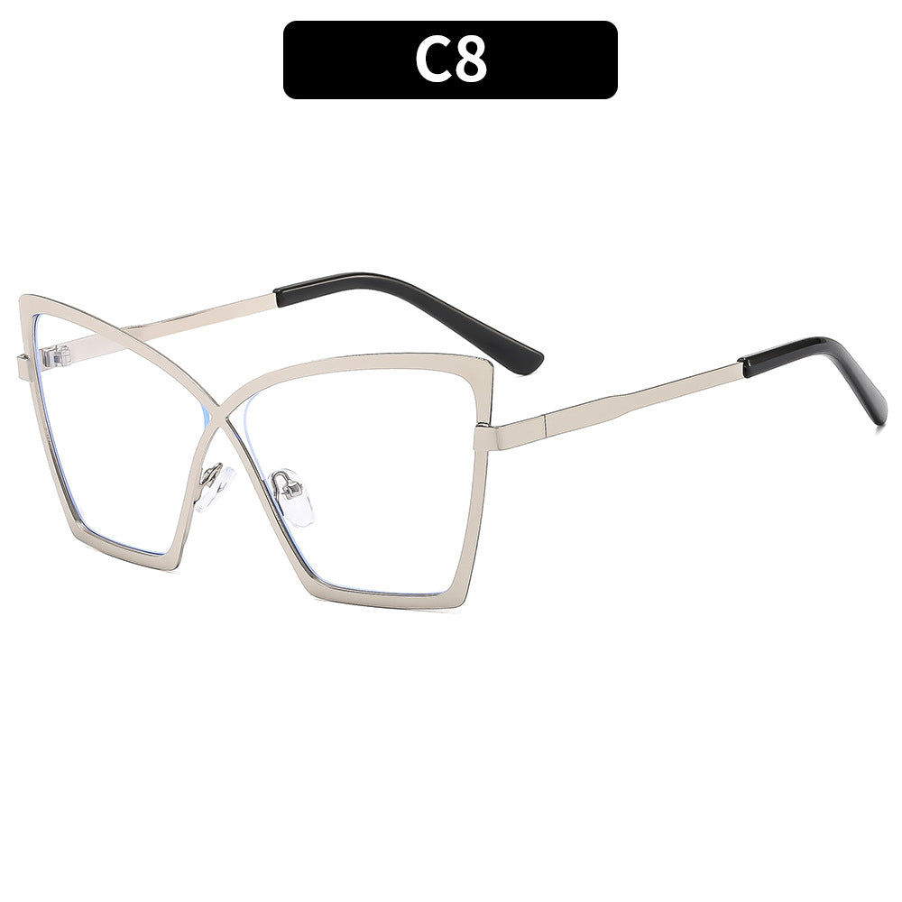 Oversized Metal Blue-Light Blocking Glasses – Trendy Vintage Eyewear Inspired by Street Style