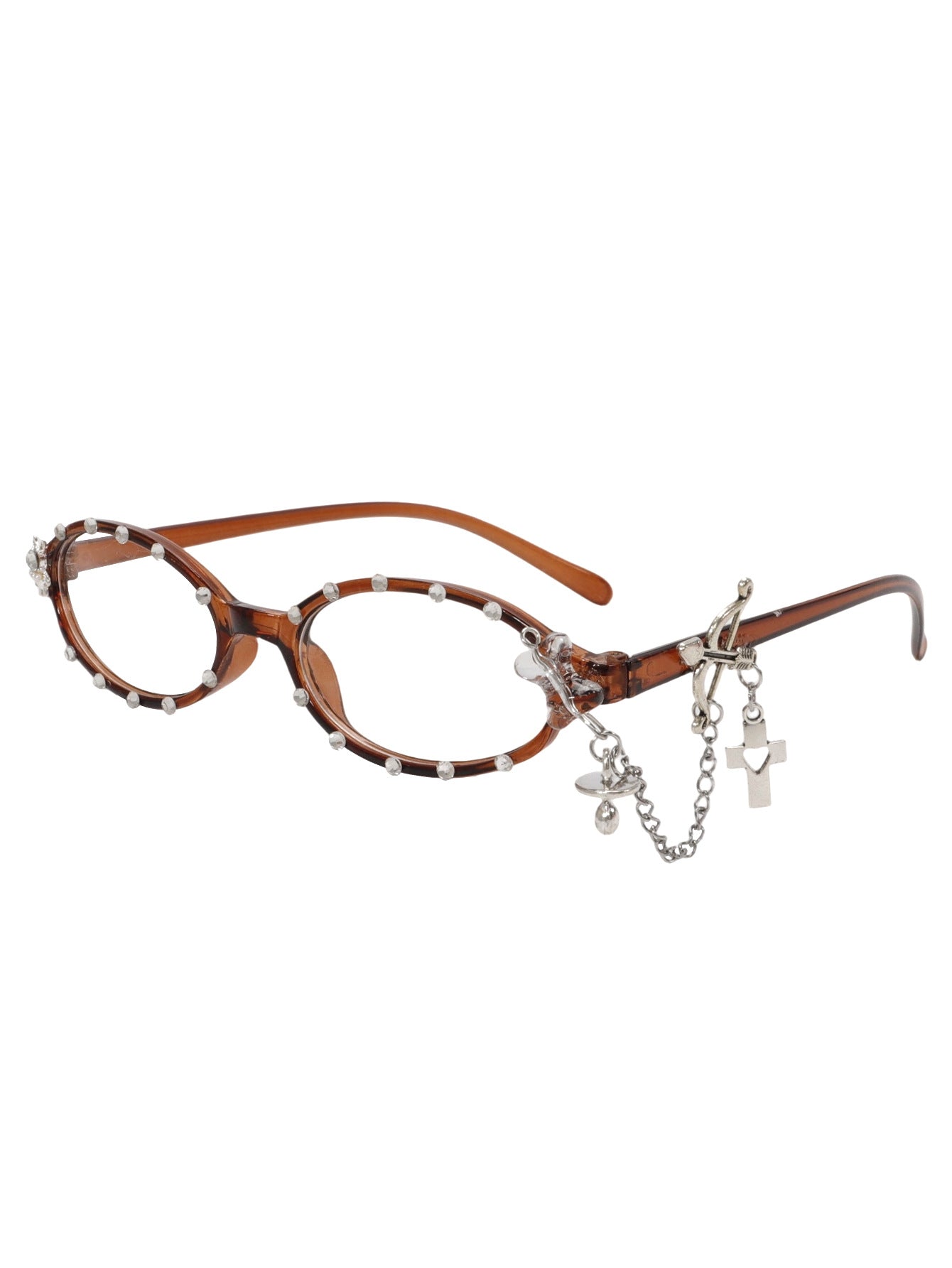 Cute Retro Y2K Angel Cupid Frames with Dangle Chains – Fashion Blue Light Eyewear