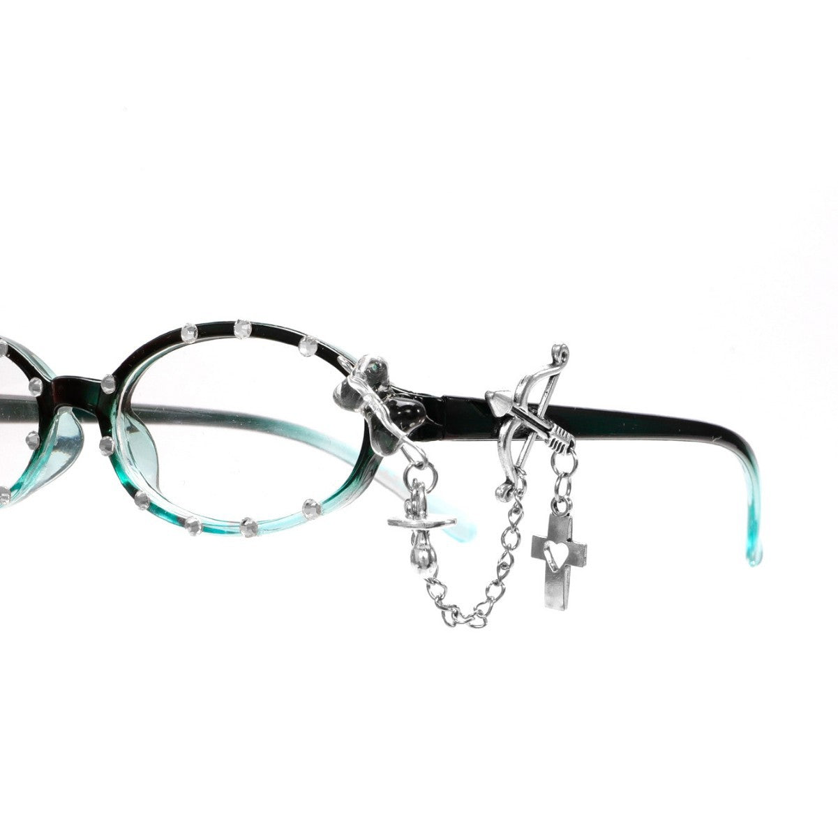 Cute Retro Y2K Angel Cupid Frames with Dangle Chains – Fashion Blue Light Eyewear