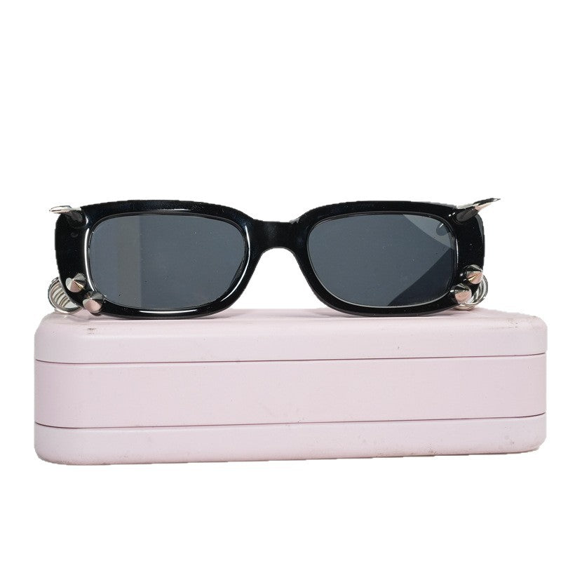 Square Black Punk Sunglasses – Luxury Sun Protection Shades for Women’s Party Style