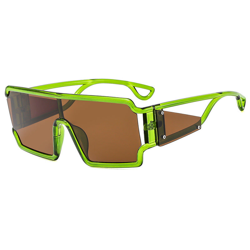 Avant-Garde Square Sunglasses with Cutout Design – Futuristic Statement Shades for Trendy Street Style