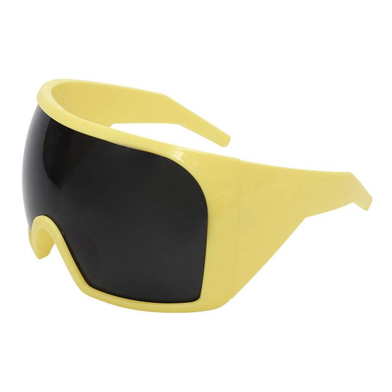 Ultra-Large Tech-Punk Sports Face Mask Goggles – Y2K-Inspired, Trend-Setting All-in-One Protective Eyewear