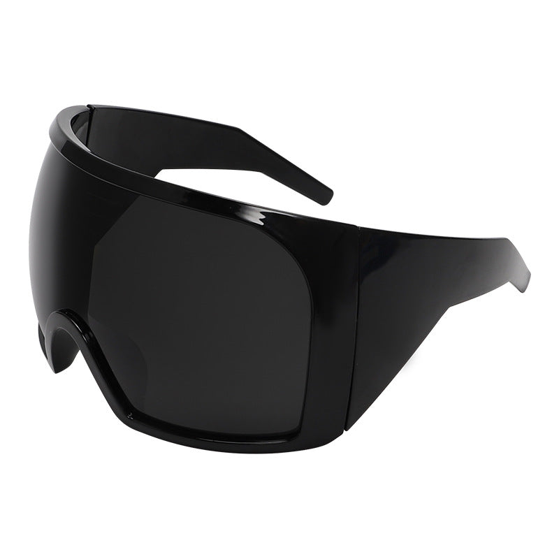 Ultra-Large Tech-Punk Sports Face Mask Goggles – Y2K-Inspired, Trend-Setting All-in-One Protective Eyewear