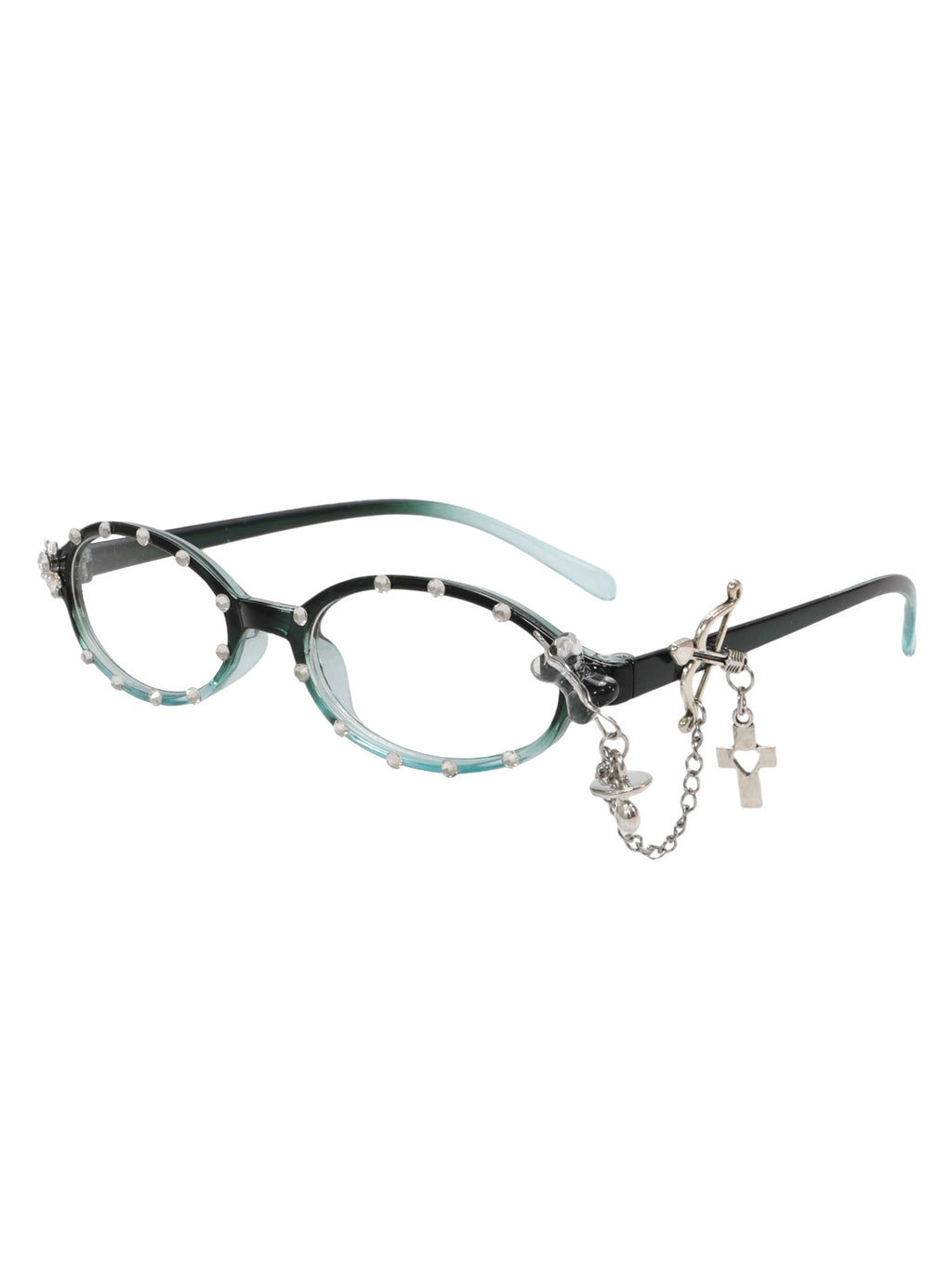 Cute Retro Y2K Angel Cupid Frames with Dangle Chains – Fashion Blue Light Eyewear