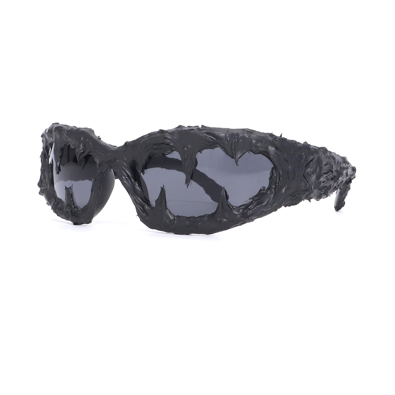 Avant-Garde Drip-Coated Sunglasses – Handcrafted Unisex Street Style Shades with Sharp Teeth Design