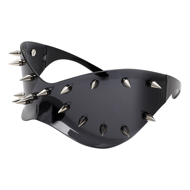 Y2K Oversized Rivet Frame Sunglasses – Futuristic Fashion Shades for Women & Men, Unique and Trendy Streetwear Eyewear