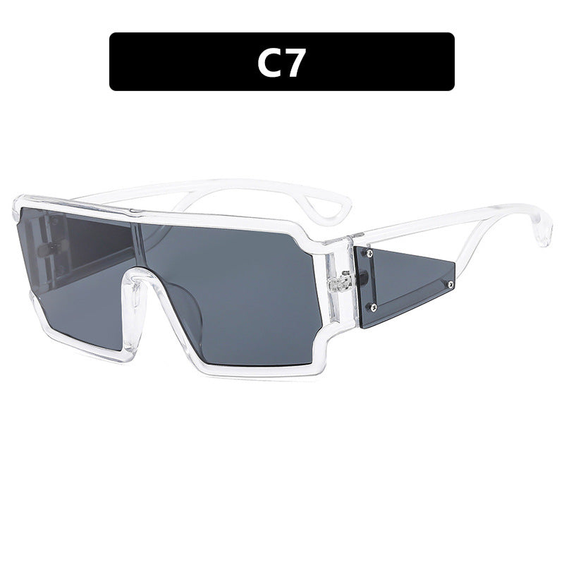 Avant-Garde Square Sunglasses with Cutout Design – Futuristic Statement Shades for Trendy Street Style