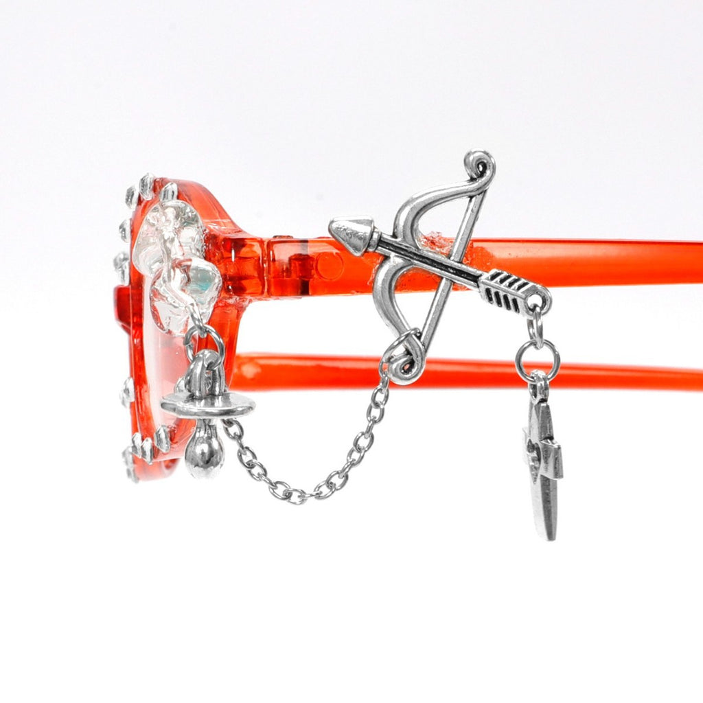 Cute Retro Y2K Angel Cupid Frames with Dangle Chains – Fashion Blue Light Eyewear