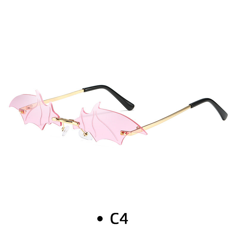 Personalized Bat Sunglasses – Unisex Glitter Street Style Shades – Trendy Halloween Fashion Accessory