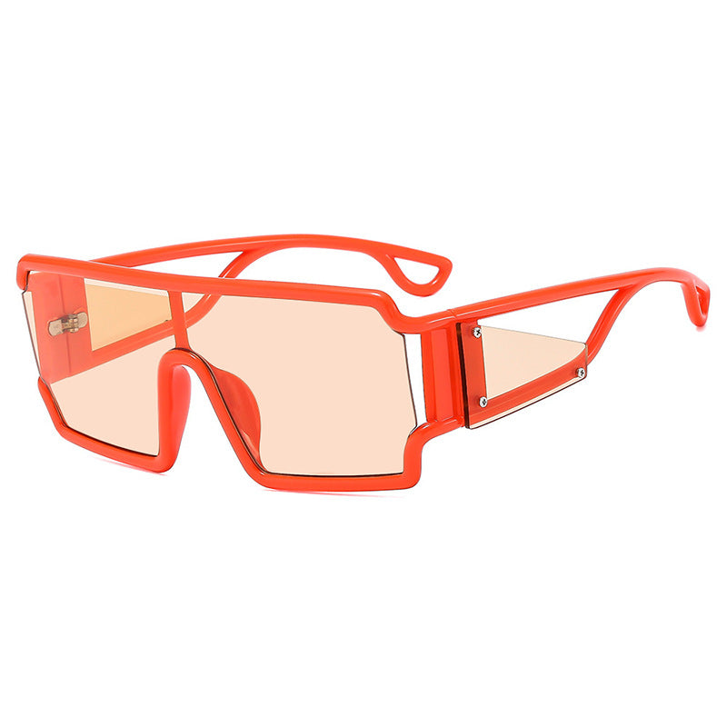 Avant-Garde Square Sunglasses with Cutout Design – Futuristic Statement Shades for Trendy Street Style