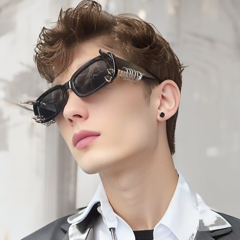 Square Black Punk Sunglasses – Luxury Sun Protection Shades for Women’s Party Style