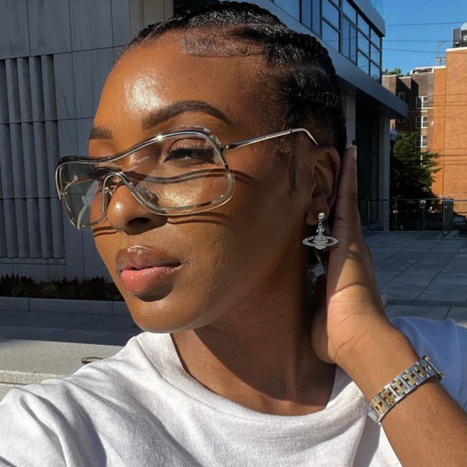 Y2K Frameless One-Piece Sunglasses – Trendy Metal Statement Shades for Outdoor & Instagram Fashion