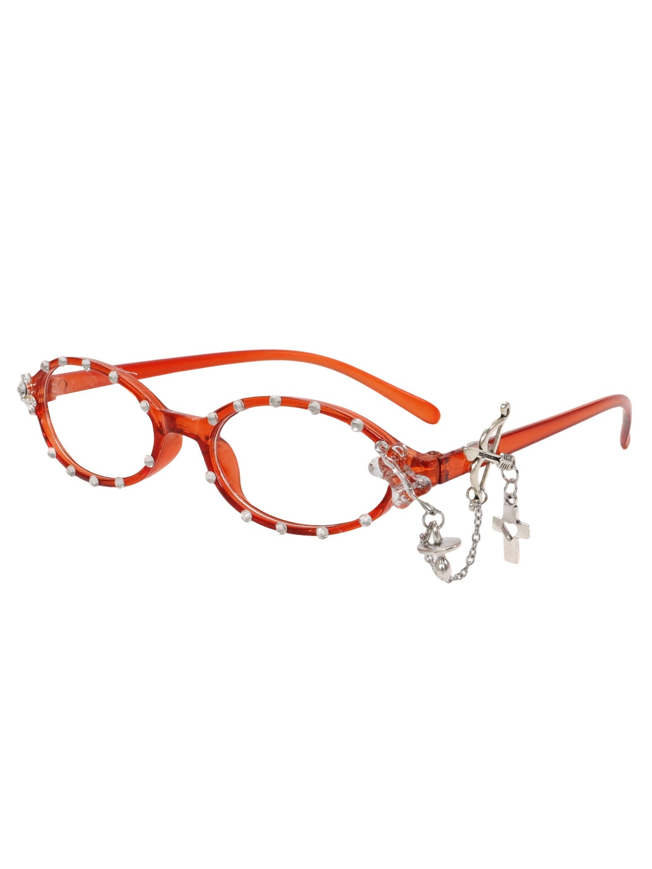 Cute Retro Y2K Angel Cupid Frames with Dangle Chains – Fashion Blue Light Eyewear