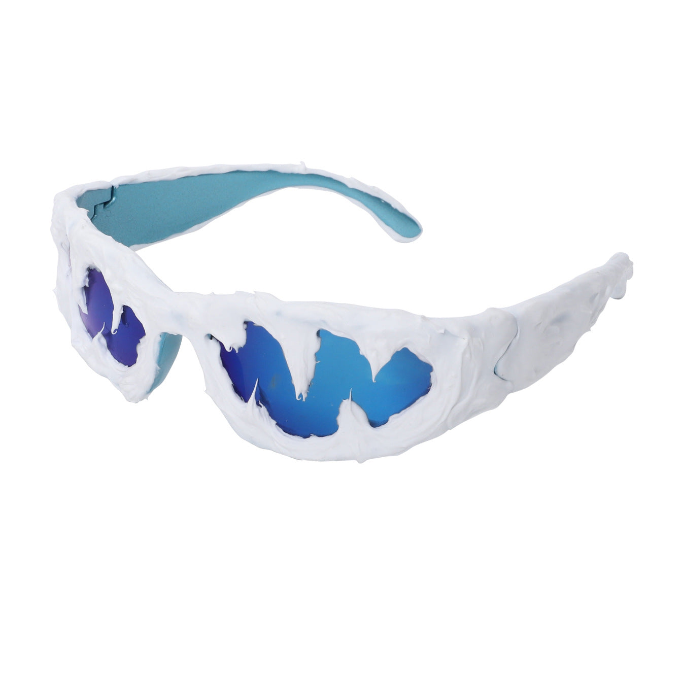 Avant-Garde Drip-Coated Sunglasses – Handcrafted Unisex Street Style Shades with Sharp Teeth Design