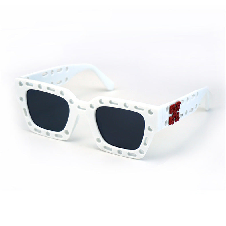 Hollow-Out Vibrant Color Sunglasses – Trendy Hip-Hop Style Fashion Shades for Men and Women