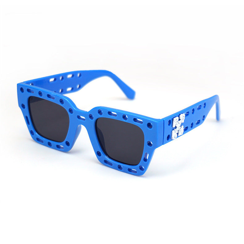 Hollow-Out Vibrant Color Sunglasses – Trendy Hip-Hop Style Fashion Shades for Men and Women