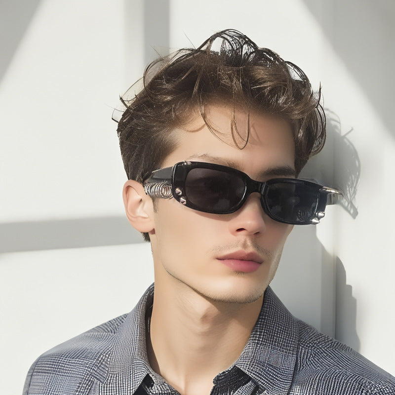 Square Black Punk Sunglasses – Luxury Sun Protection Shades for Women’s Party Style