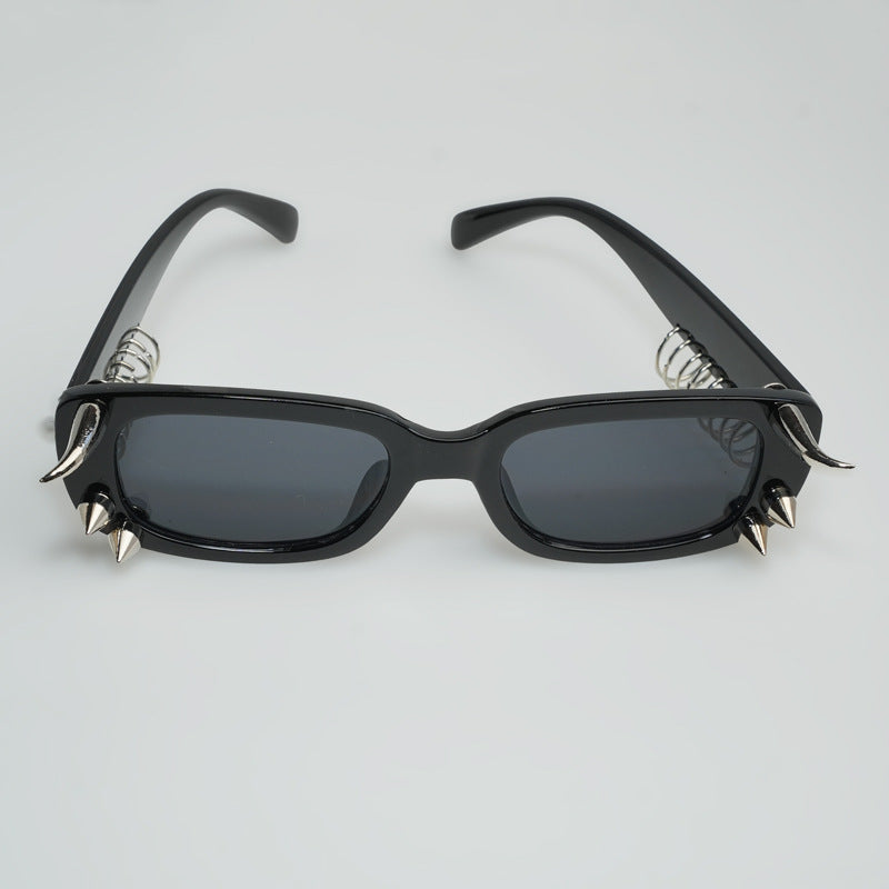 Square Black Punk Sunglasses – Luxury Sun Protection Shades for Women’s Party Style