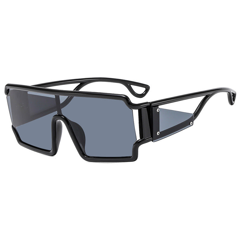 Avant-Garde Square Sunglasses with Cutout Design – Futuristic Statement Shades for Trendy Street Style