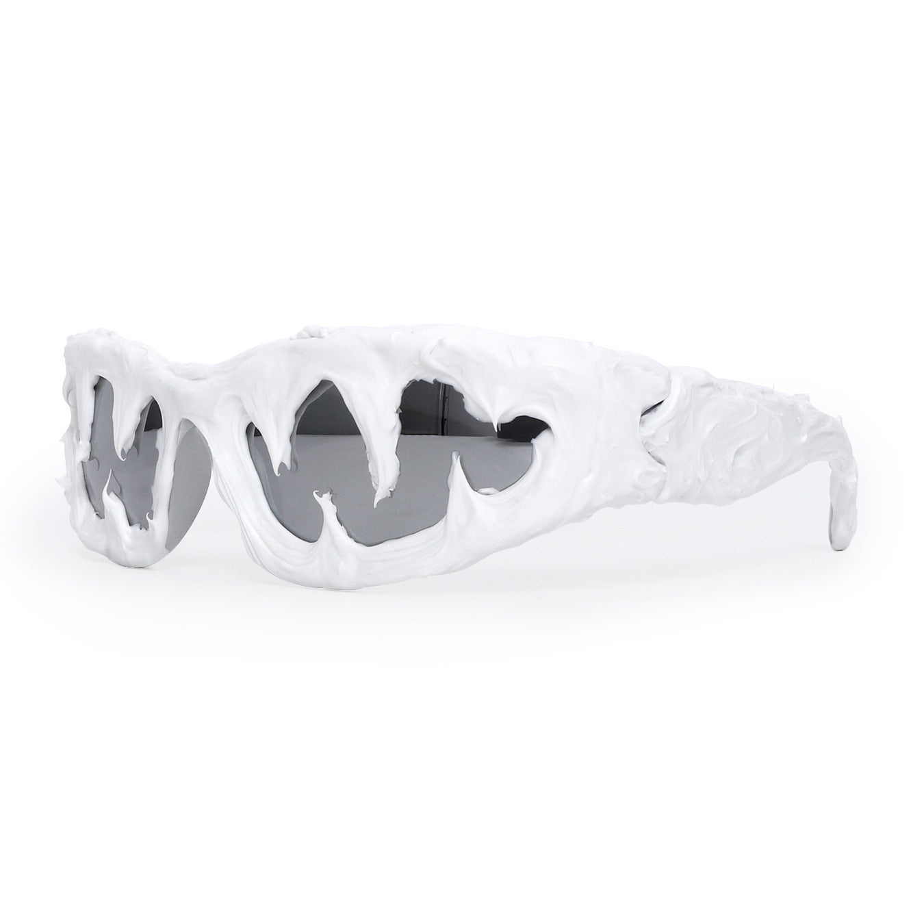 Avant-Garde Drip-Coated Sunglasses – Handcrafted Unisex Street Style Shades with Sharp Teeth Design