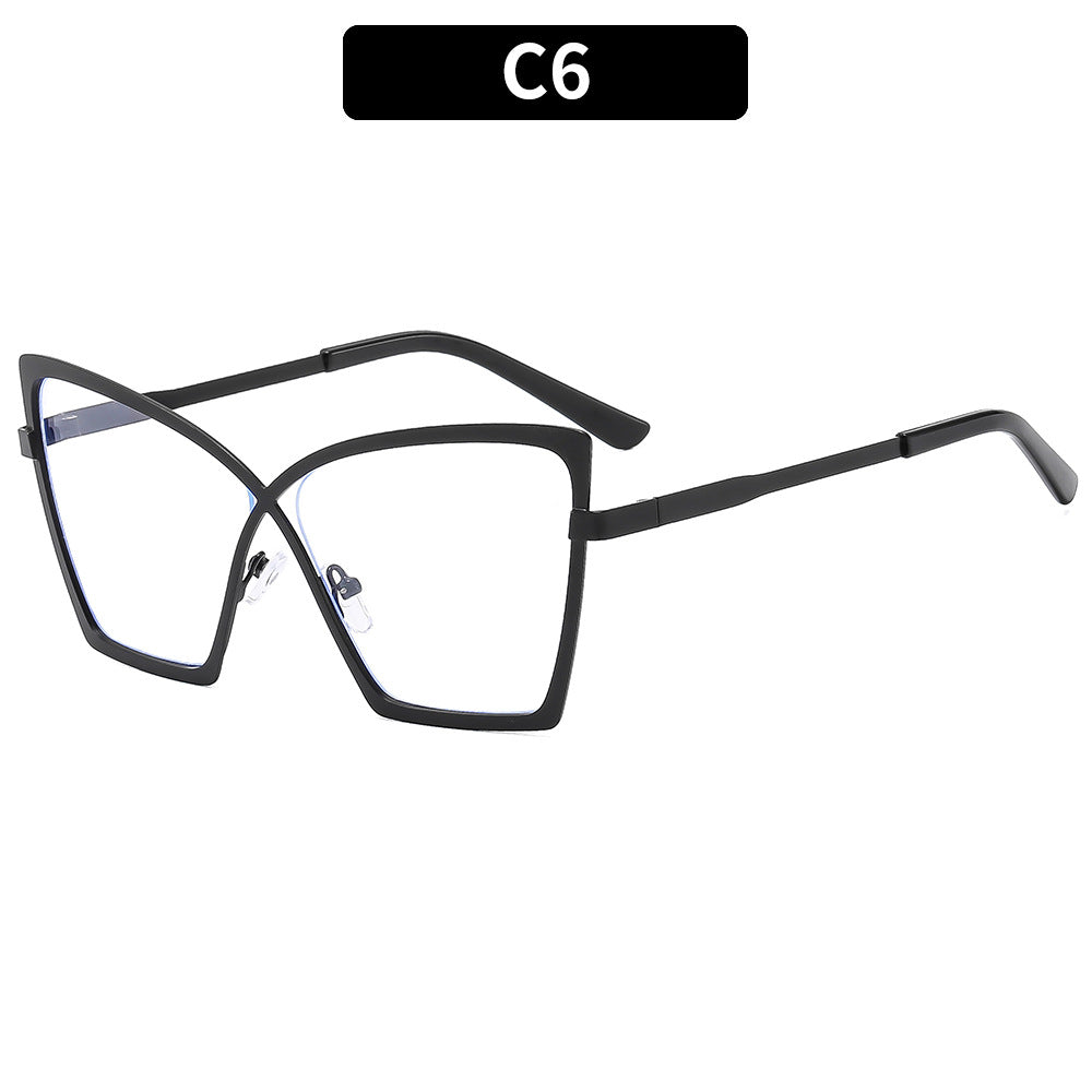 Oversized Metal Blue-Light Blocking Glasses – Trendy Vintage Eyewear Inspired by Street Style