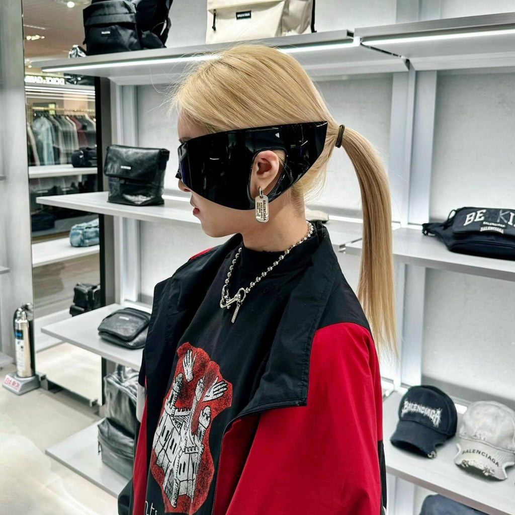 Extra-Large Y-Shaped Futuristic Over-Ear Sunglasses & Fashion Eye Mask