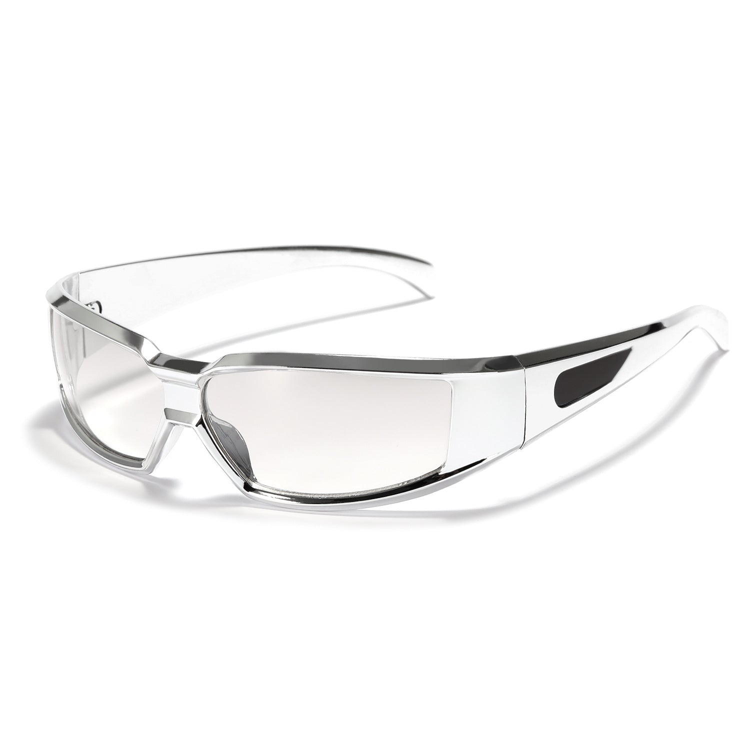 Oversized Y2K Futuristic Sunglasses – Silver Trendy Unisex Shades, INS-Inspired Street Style