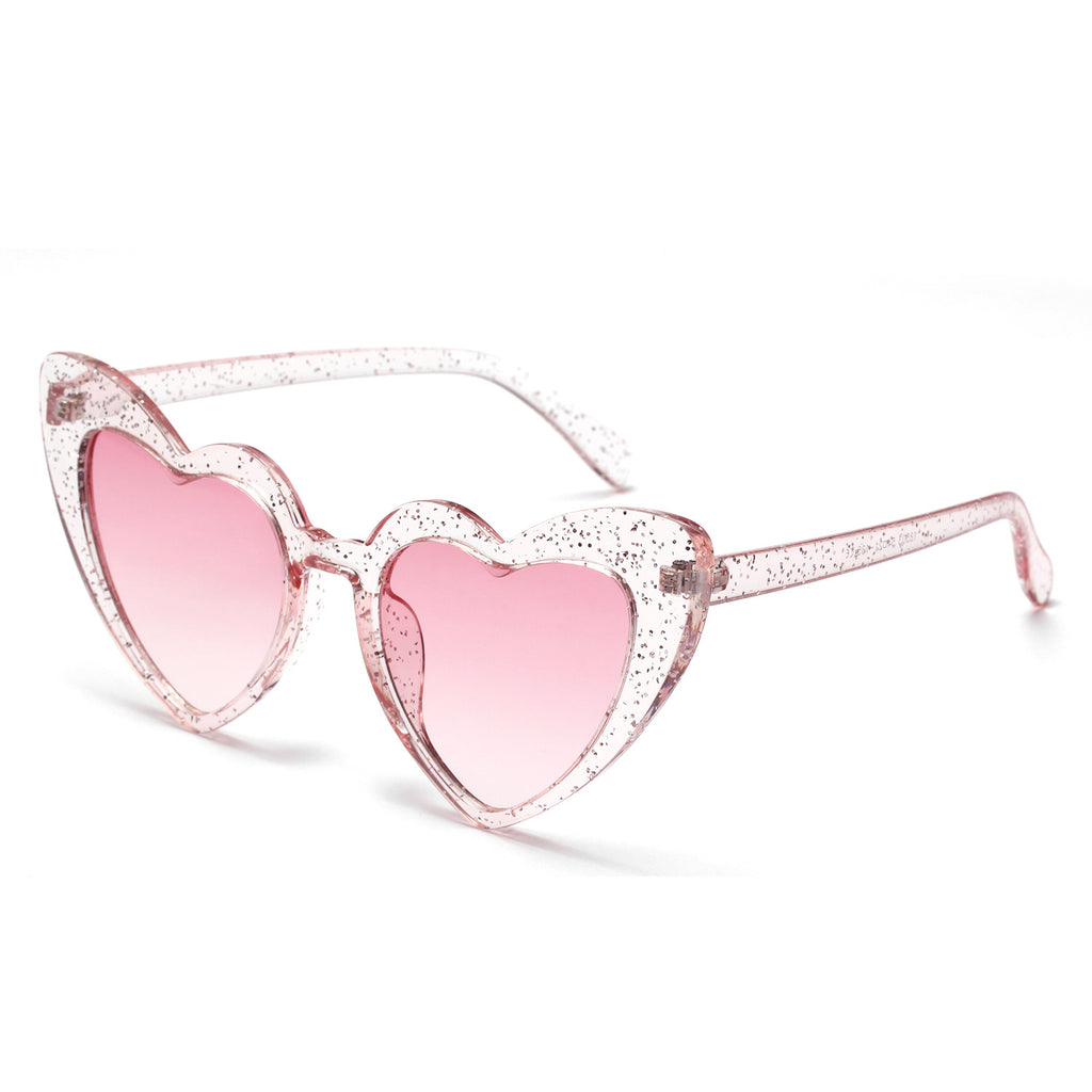 Oversized Pink Heart Sunglasses – Stylish Heart-Shaped Glasses for Women – Available with Prescription Lenses