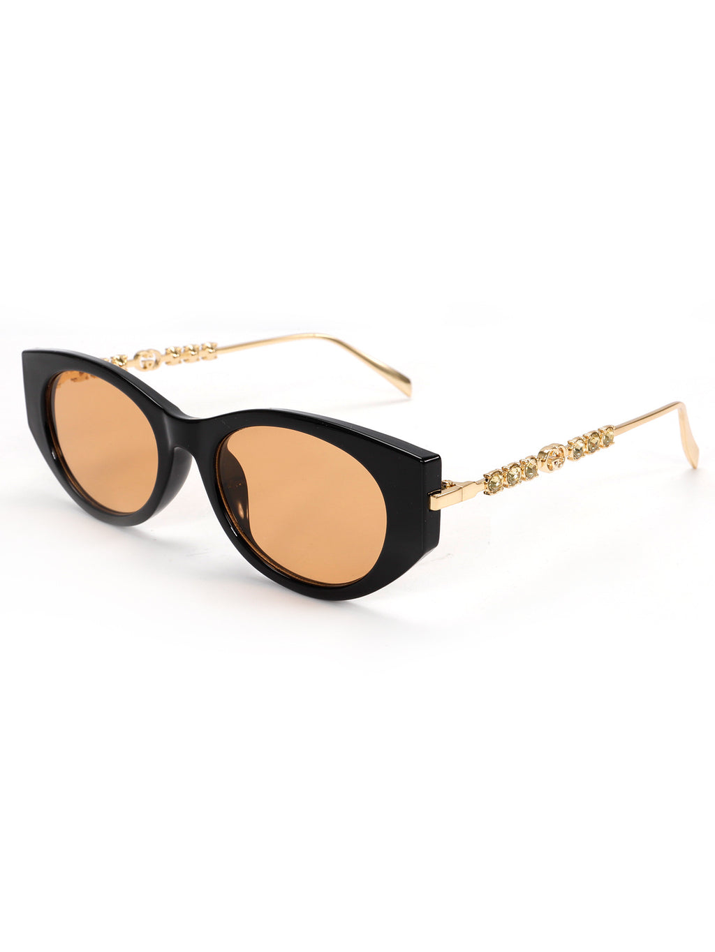 Retro Cat-Eye Sunglasses with Chain Design – Small Frame Fashion Shades for Women