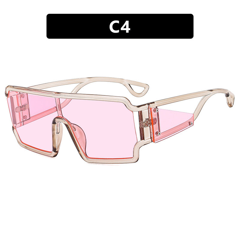 Avant-Garde Square Sunglasses with Cutout Design – Futuristic Statement Shades for Trendy Street Style
