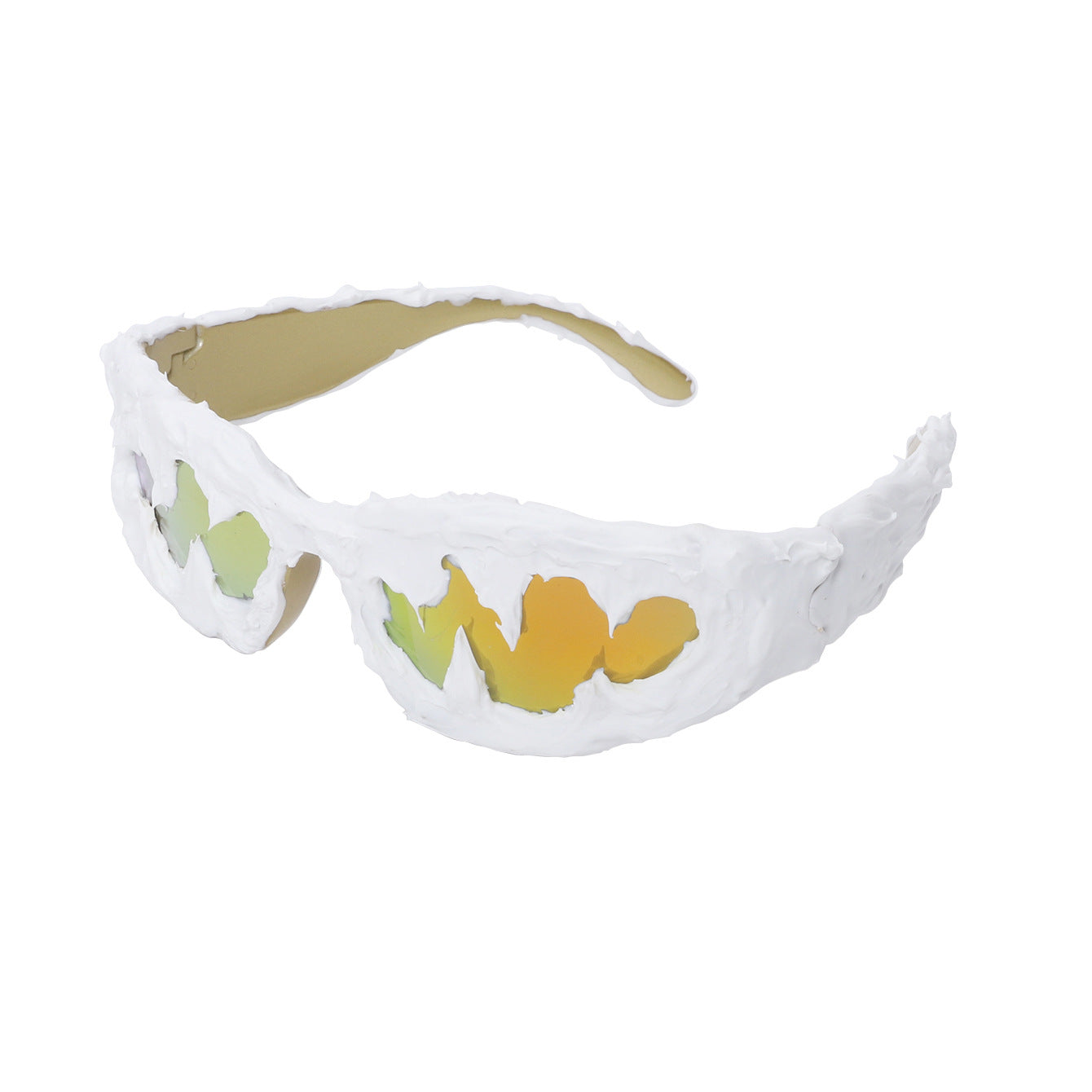 Avant-Garde Drip-Coated Sunglasses – Handcrafted Unisex Street Style Shades with Sharp Teeth Design