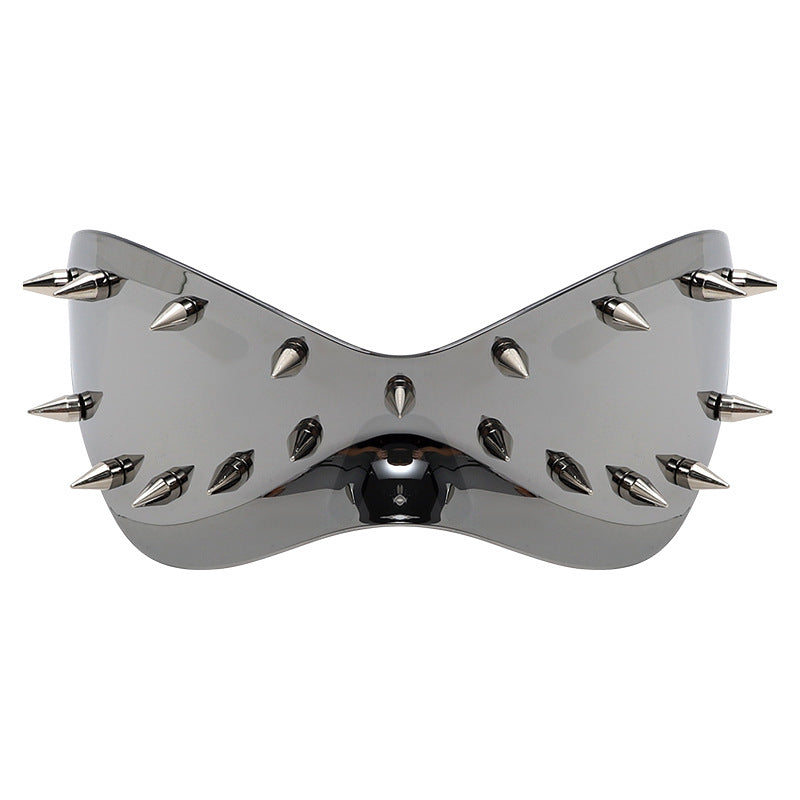 Y2K Oversized Rivet Frame Sunglasses – Futuristic Fashion Shades for Women & Men, Unique and Trendy Streetwear Eyewear